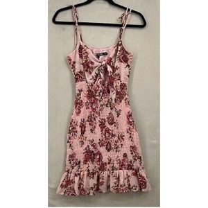 Nasty Gal floral tie bust shirred mini dress!